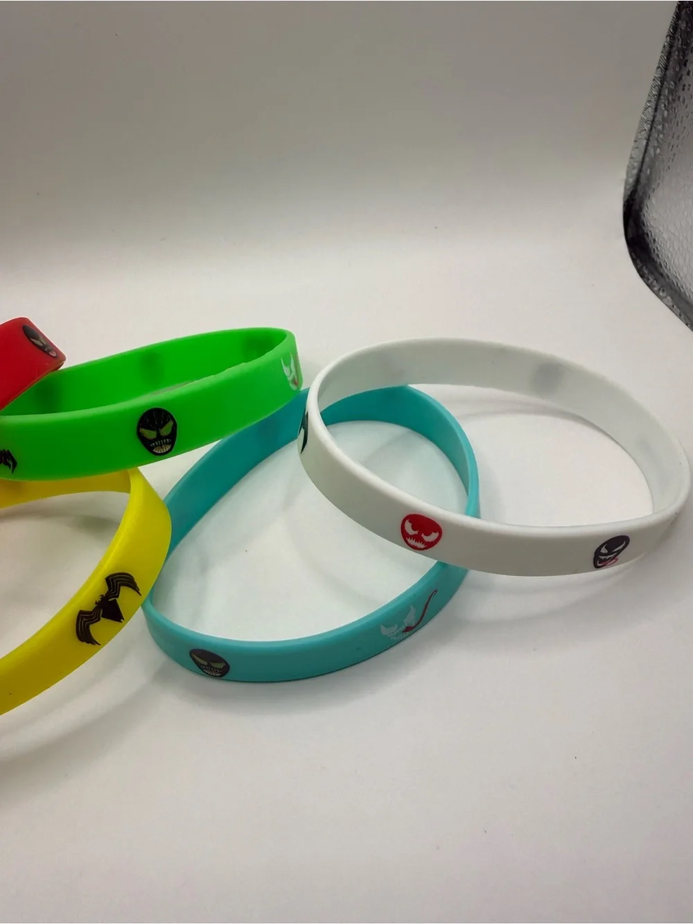 Silicone Colorful Marvel Bracelets Lot of (5) Batman & Venom Yellow Red & more
